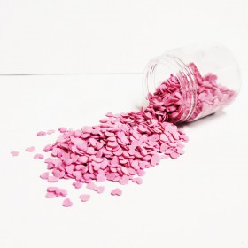 Захарна поръска "Сърца" - Розови - 50гр